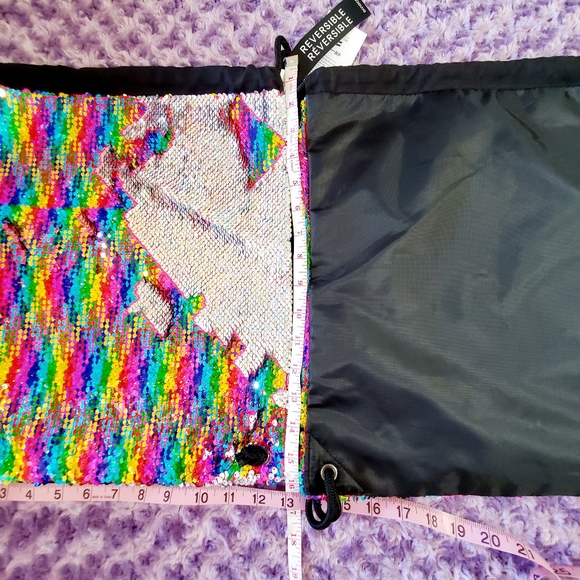 •Sequin reversible drawstring backpack •NWT•2 - Picture 5 of 16